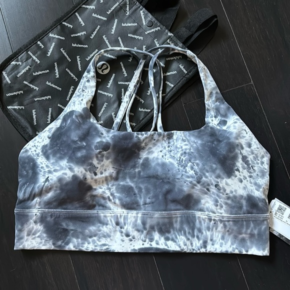 LULULEMON ENERGY BRA LONGLINE *MARBLE DYE SZ 14 NWT